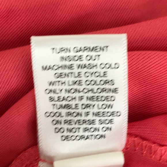 One World V-Neck Asymmetrical Dress Women's Medium Red Pink Lace Lined Stretch - Picture 11 of 12